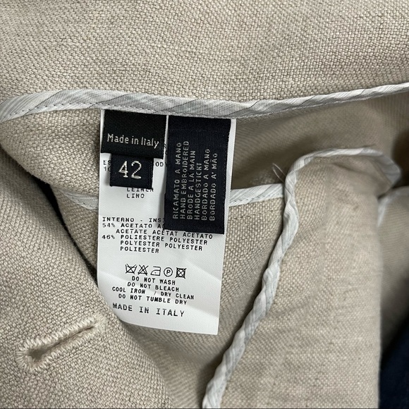 ETRO Linen Embroidered Military Style Jacket Crop 42 EU - Picture 8 of 10